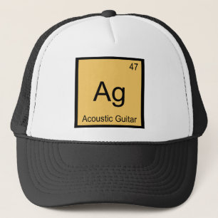 Ag - Acoustic Guitar Chemistry Element Symbol Tee Trucker Hat