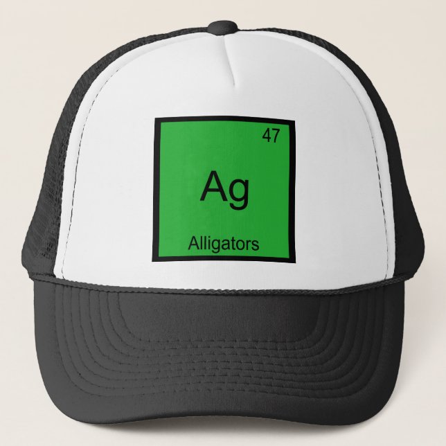 Ag - Alligators Funny Element Chemistry Symbol Tee Trucker Hat (Front)