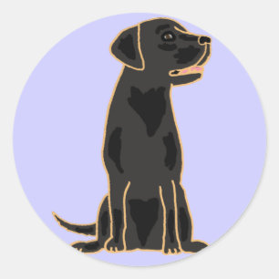 AG- Black Labrador Round Stickers