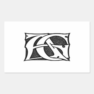 AG Monogram - Initials AG in Gothic Style Letters Sticker