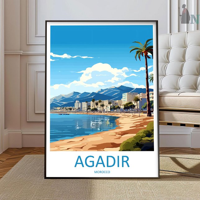 Agadir Travel Print Wall Art Agadir Wall Hanging  (Creator Uploaded)
