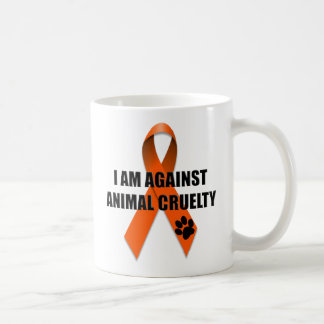 Against Animal Cruelty Orange Awareness Ribbon Coffee Mug