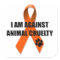 Against Animal Cruelty Orange Awareness Ribbon