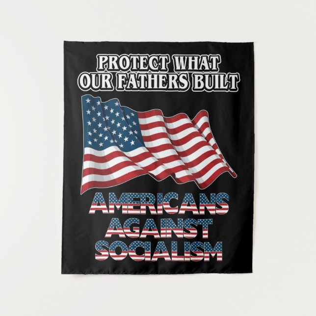Against Socialism Freedom Capitalism No Socialism Tapestry (Front)