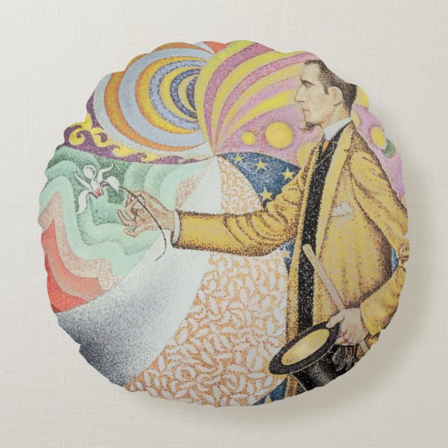 Against the Enamel of a Background Rhythmic Round Pillow (Front)
