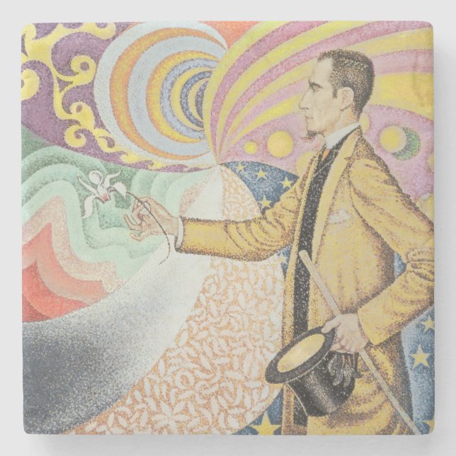 Against the Enamel of a Background Rhythmic Stone Coaster (Front)