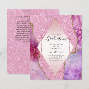 Agaite Glitter GRADUATION Party Invites Glam CHIC