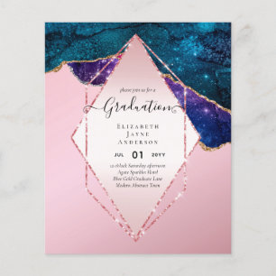 Agaite Glitter GRADUATION Party Invites Glam CHIC Flyer
