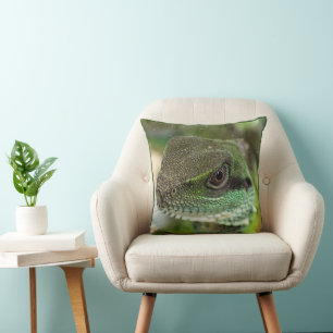 Agama, lizard throw pillow