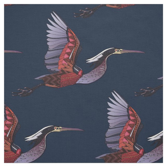 Agami heron indigo fabric (Swatch)