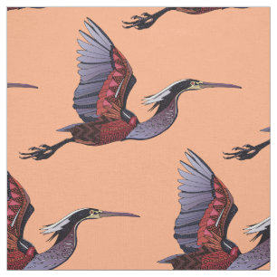 Agami heron peach fabric