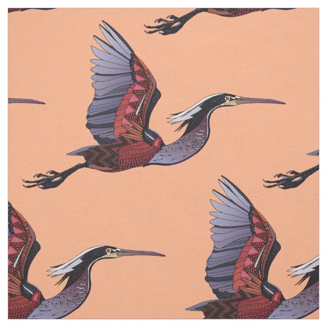 Agami heron peach fabric (Swatch)