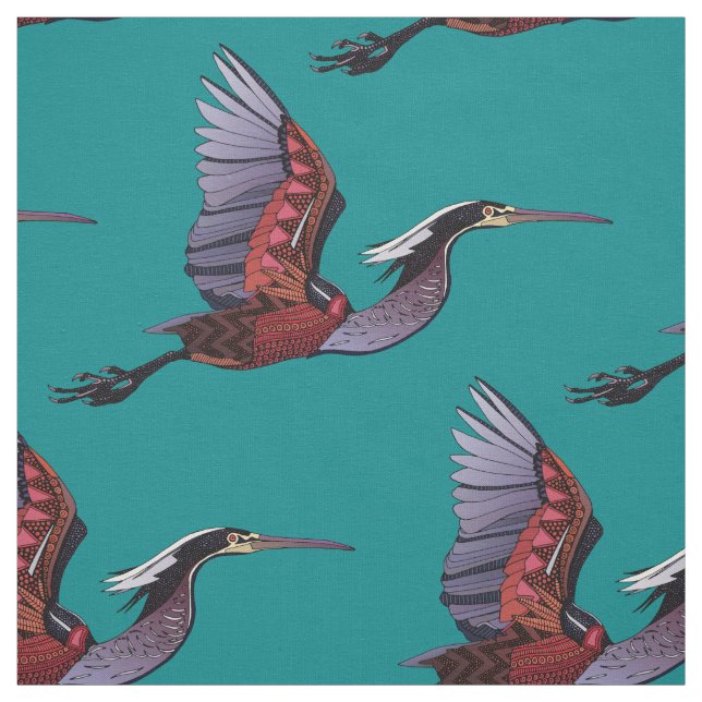 Agami heron teal fabric (Swatch)