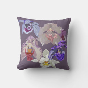 Aganisia orchids throw pillow