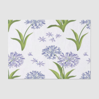 agapanthus African lily flowers seamless pattern Tissue Paper