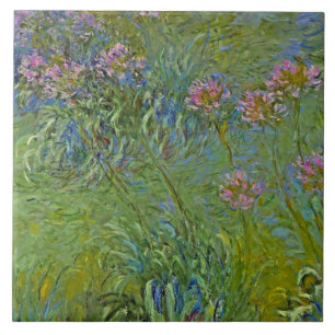 Agapanthus Flowers (by Claude Monet) Tile