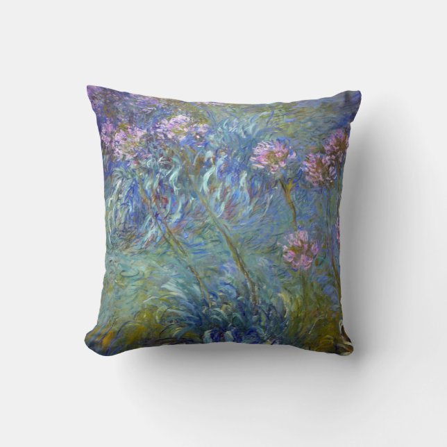 Agapanthus, Monet Throw Pillow (Front)