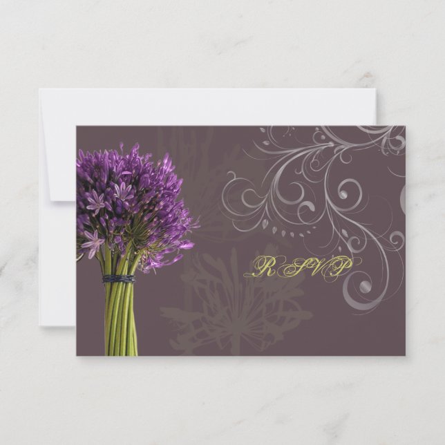 Agapanthus RSVP | DIY background colour Card (Front)