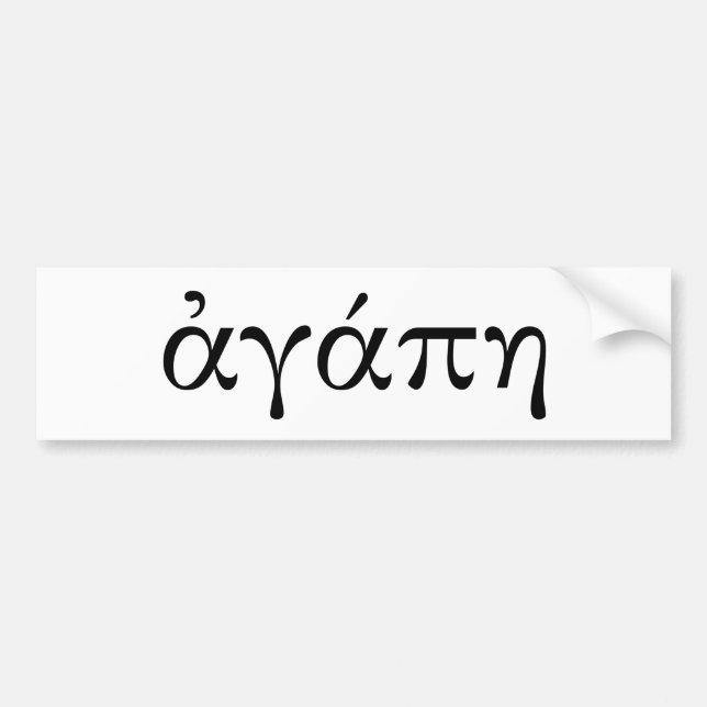 Agape Bumper Sticker (Front)
