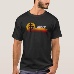 Agape God Love and Man Cross Heart Christian Faith T-Shirt
