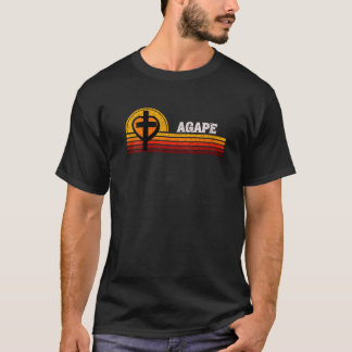 Agape God Love and Man Cross Heart Christian Faith T-Shirt