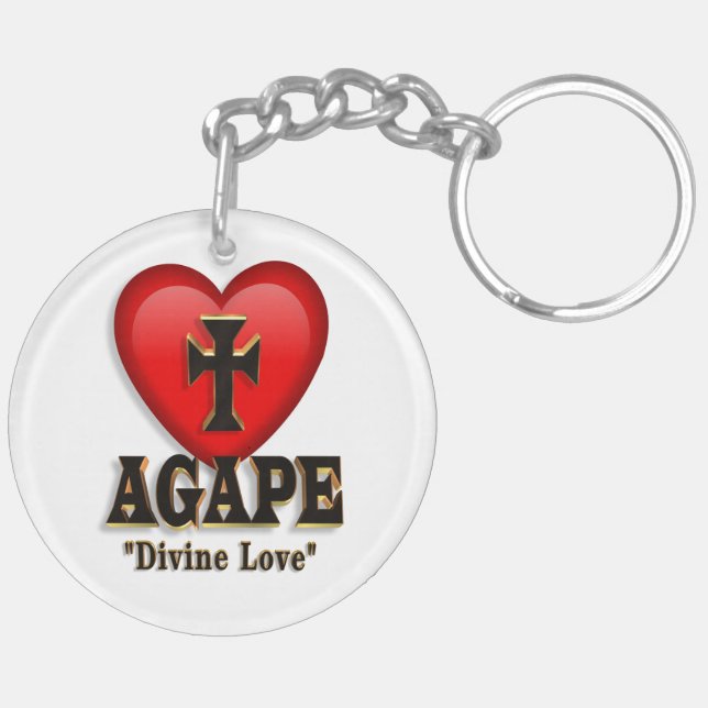 Agape heart symbol keychain (Back Right)