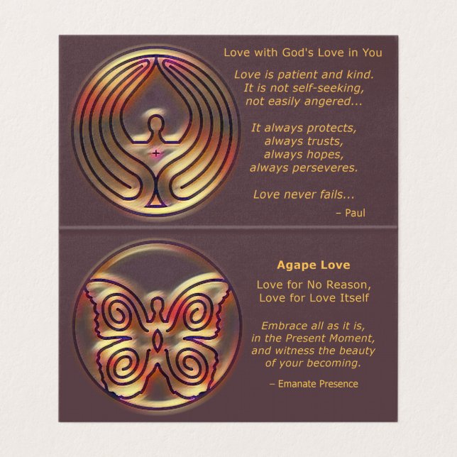 AGAPE LOVE - WITNESSING CARD (Inside Unfolded)
