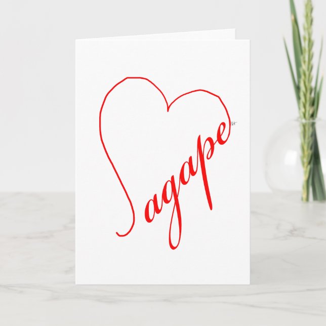 Agape (red) Note Car Card (Front)