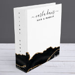 Agate Black And Gold Marble Client Book Binder<br><div class="desc">Agate Black And Gold Marble Client Book 3 ring binder. Elegant agate black and *-gold marble hand lettered style calligraphy script professional business client binder. Perfect for makeup artists,  hair stylists,  cosmetologists,  and more!</div>