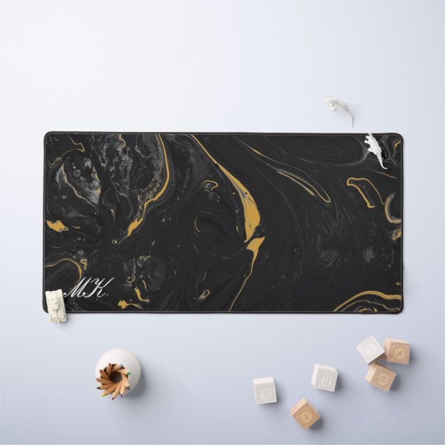 Agate Black et Gold Marble (Tableau pour enfants)