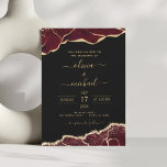 Agate Burgundy Gold Black Modern Wedding Invitation<br><div class="desc">Agate Geode Black,  Burgundy and Gold Foil Wedding Spring or Summer Wedding Invitations - includes modern beautiful and elegant script for the special Wedding day celebration.</div>