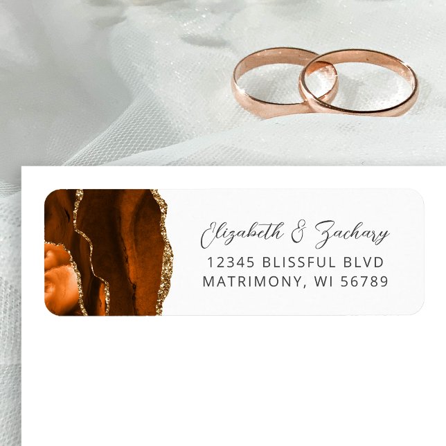 Agate Burnt Orange Wedding Return Address (Creator Uploaded)