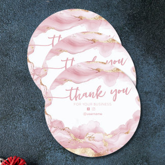 Agate Business Branding Thank you Card Classic Round Sticker