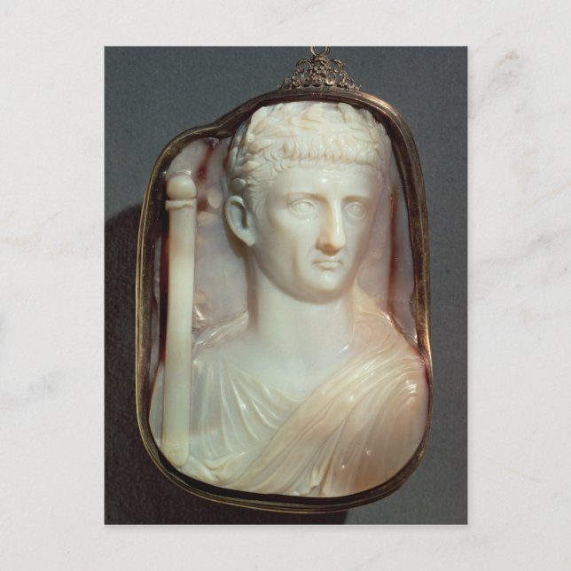 Agate Cameo bearing the portrait of Claudius Postcard (Front)