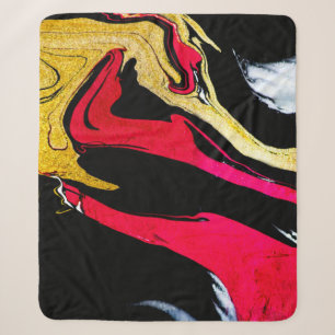 Agate Crystal. Golden swirl, artistic design. The  Sherpa Blanket