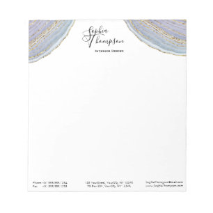Agate de géoode Elegant Gold Lavender - Bloc-notes