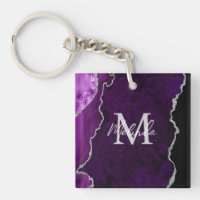 Agate de marbre violet et argenté