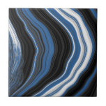 Agate effect, black, white and blue tile<br><div class="desc">This striking marble effect tile showcases a bold digital agate design with flowing swirls of blue, black, and white, creating a dynamic and contemporary appearance. It is an excellent choice for modern bathrooms or as a standout accent in a boyish bedroom. The abstract pattern and geode- nspired lines add rich...</div>
