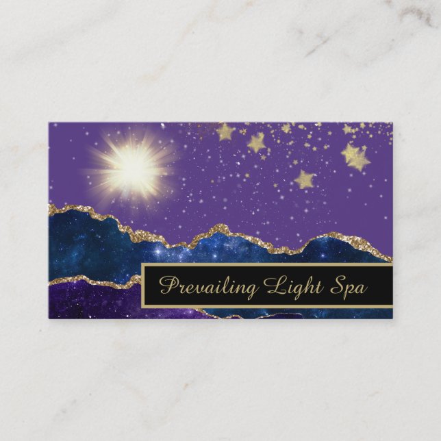 *~* Agate Energy Ball of Gold Light Purple Business Card (Front)