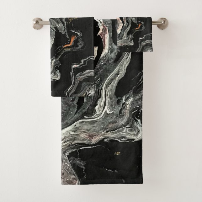 Agate Fluid Marble Bath Towel Set (Insitu)