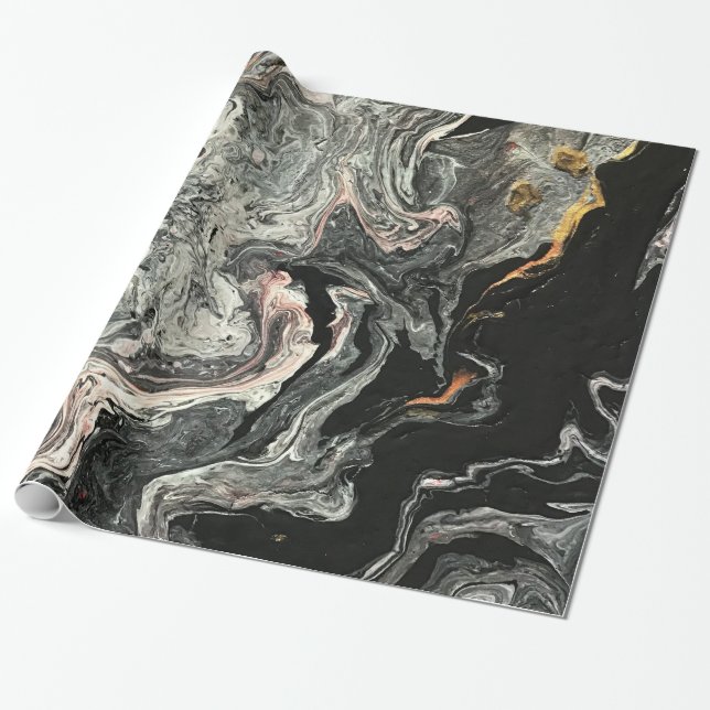Agate Fluid Marble Wrapping Paper (Unrolled)