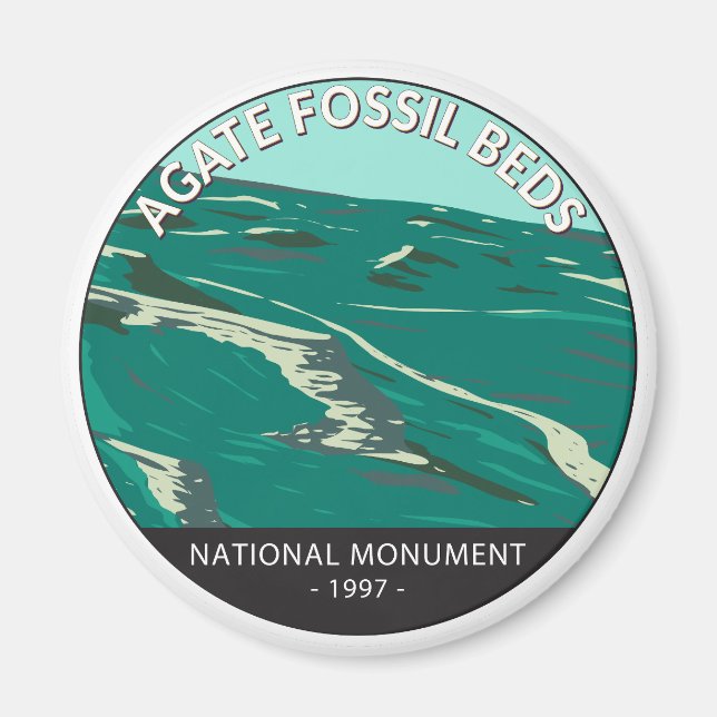 Agate Fossil Beds National Monument Nebraska Retro Magnet (Front)