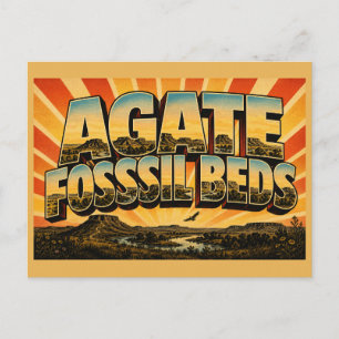Agate Fossil Beds Nebraska River Prairie Hills Art Postcard