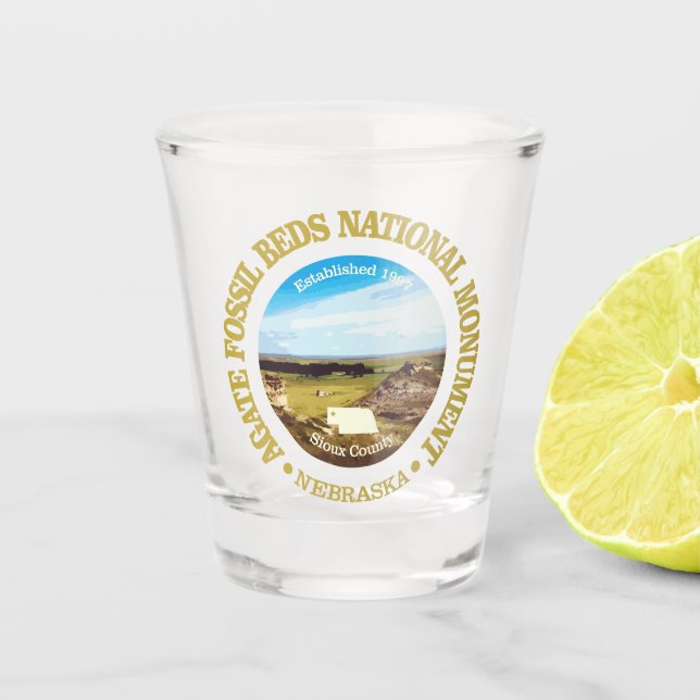 Agate Fossil Beds (NM) Shot Glass (Front)