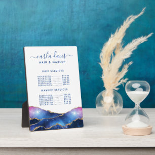 Agate Galaxy Celestial Salon Prix Menu Plaque