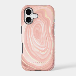 Agate Geode Blush Pink Gold Faux Foil