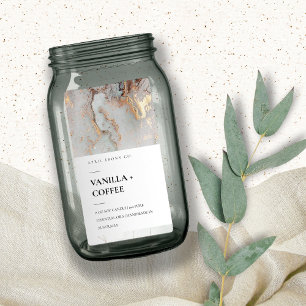 AGATE GEODE DUSKY GREY COPPER GOLD CANDLE LABEL