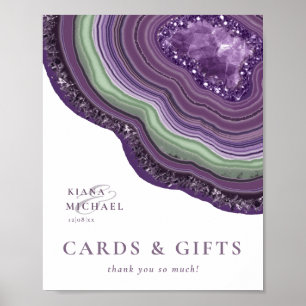 Agate Geode Glitter Cards & Gifts Violet ID647 Poster