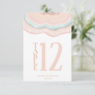 Agate Geode Glitter Table Number Rose Gold ID647