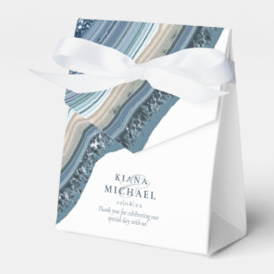 Agate Geode Glitter Wedding Dusty Blue ID647 Favor Box